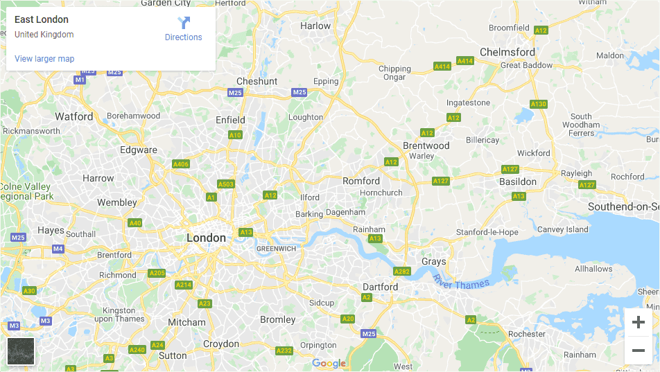 East London - Inshutters Maps