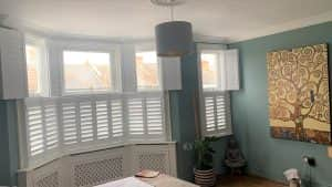 Tier-on-Tier Bay Window Shutters