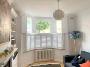 Tier-on-Tier Bay Window Shutters Open