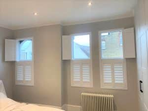 MDF Bedroom Shutters Open